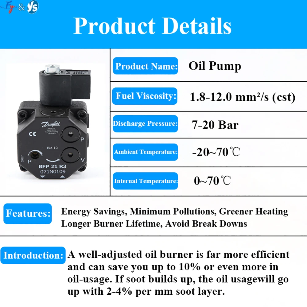 BFP21R5 BFP21L5 BFP21R3 BFP21L3 Oil Pump Diesel Burner Oil Pump with Burner Solenoid Valve Oil Burner Parts