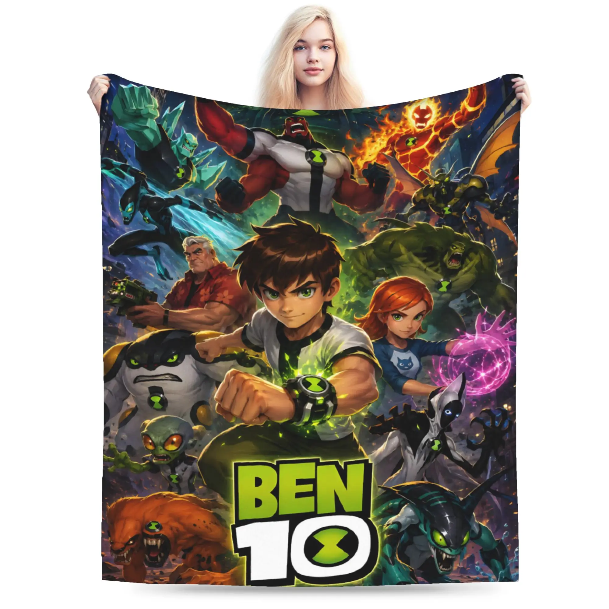 Ben 10 Anime Blanket Ultra-Soft Coral Fleece Plush Healing Gifts  Throw Blankets Plush Thin Quilt