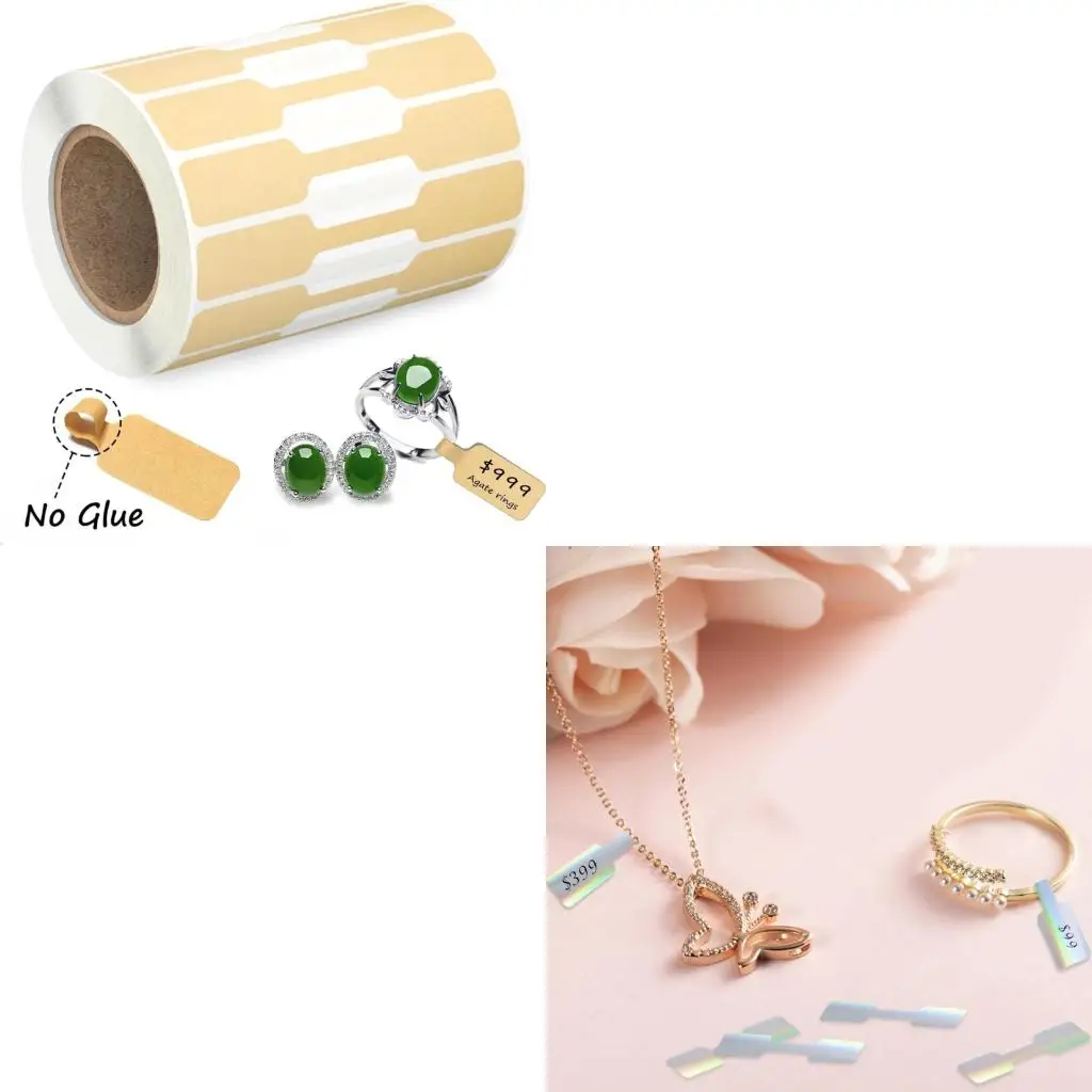  500pcs Adhesive Stickers for Jewelry Decoration Handcrafted Kraft Paper Stickers