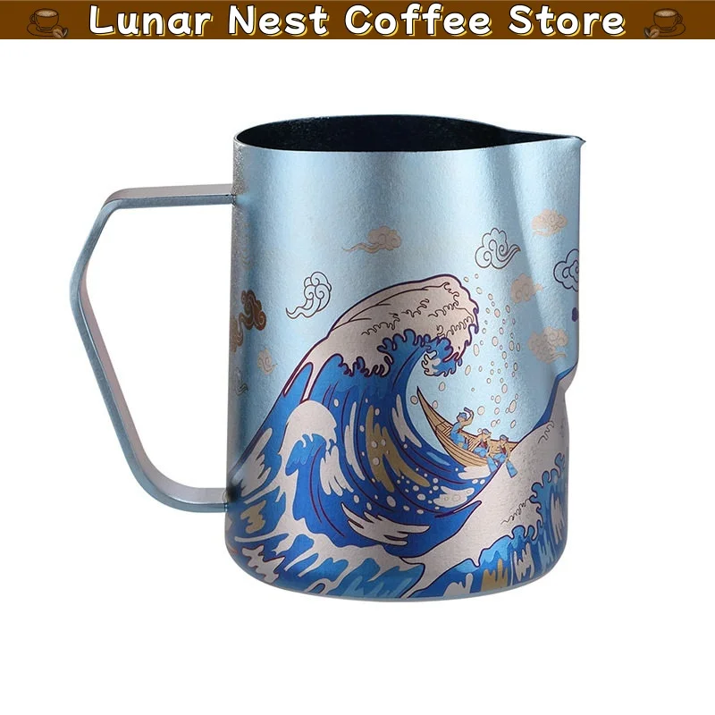 Titanium Milk Pitcher 600ml Large Capacity Professional Latte Art Steaming Jug With Anti-Drip Spout Barista Tool Gift For Home