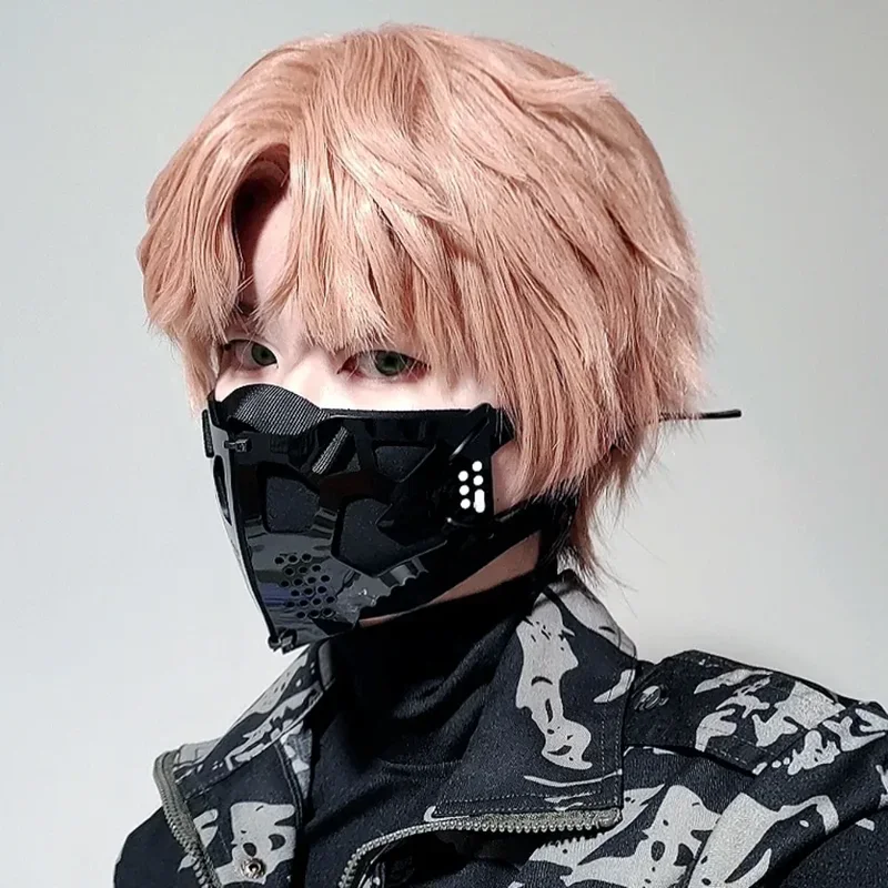 FC6Cyber-Punk Cosplay Mask Ear Props Scifi Machinery Helmet Face Mask Acrylic Anime Cat Ears Hairhoop Party For Women Men P@FC8！