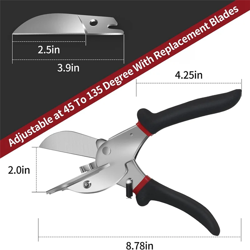 BHTS-Multi Angle Miter Shears Miter Scissors For Soft-Wood Plastic PVC Moulding Shoe Molding Angular Trim Cutter Tool