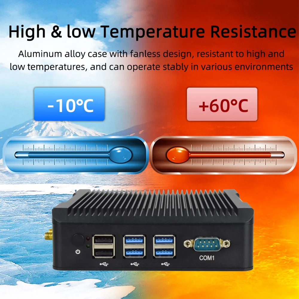 TexHoo Mini PC N5095 Industrial Motherboard Pc Linux Ubuntu 2Com 2Lan HDMI VGA DDR4 Industrial Server Mini Computer