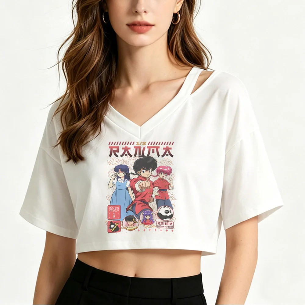 Ranma 12 Saotome cropped top female vintage manga y2k alternative  streetwear tshirt vintage grunge funny korean fashion kawaii