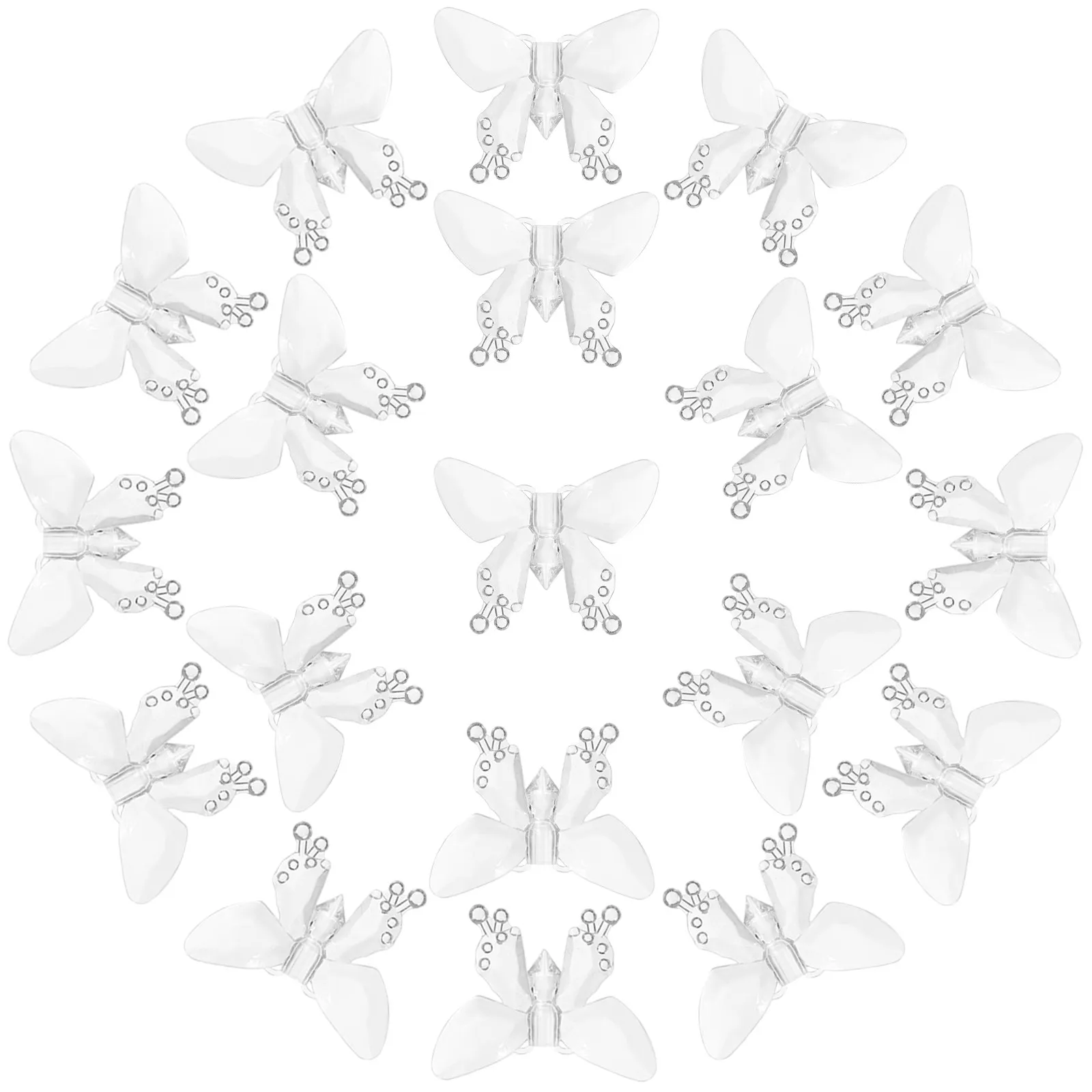 

100 шт. декоративных пластиковых колпачков-бабочек для светодиодных гирлянд, аксессуары для свадебных и праздничных светильников