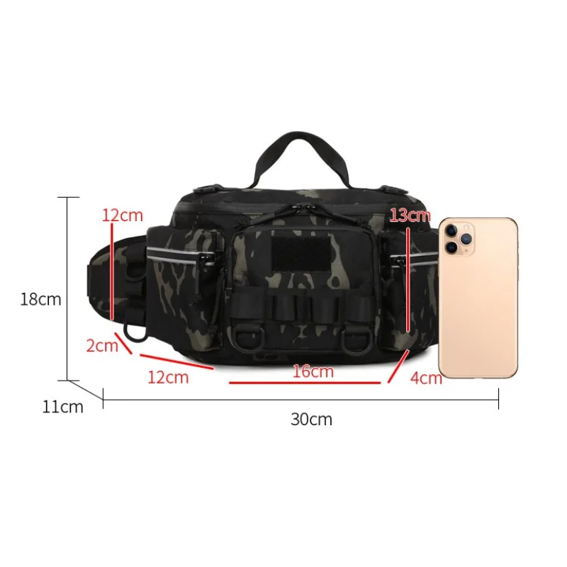 Multifunktionale Hüfttasche Taktische Camping-, Wander-, Kletter-, Brust-, Hüft- und Umhängetasche Angelzubehör-Köder-Aufbewahrungsrucksack – Detail 1