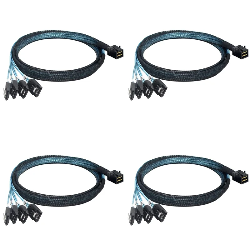 

4X Internal Mini SAS To SATA Cable, SFF-8643 To SATA Forward Breakout Compatible With Raid Controller Hard Drive (3.3Ft)