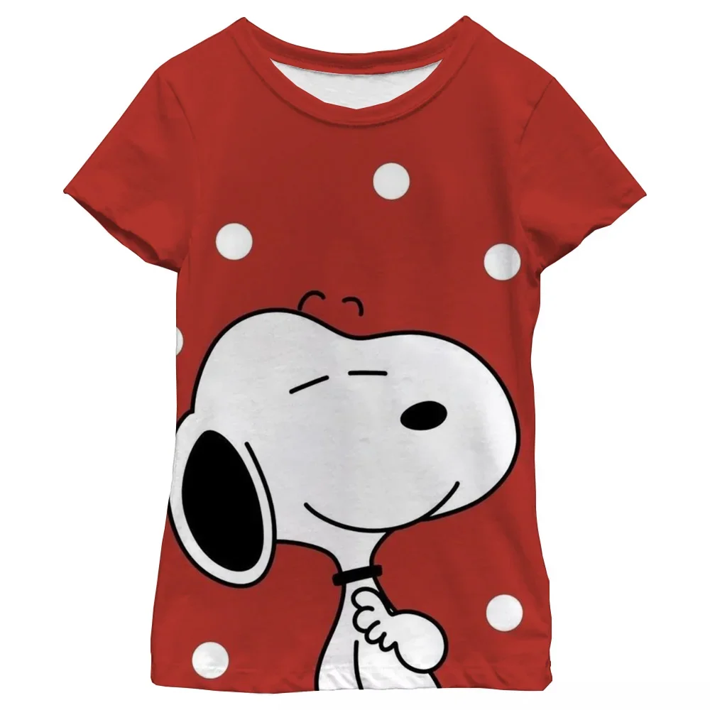 

New Summer MINISO Snoopy Print Cartoon Maternity wear Sweet and Cute, While Casual and Everyday T-shirt with Short Sleeves