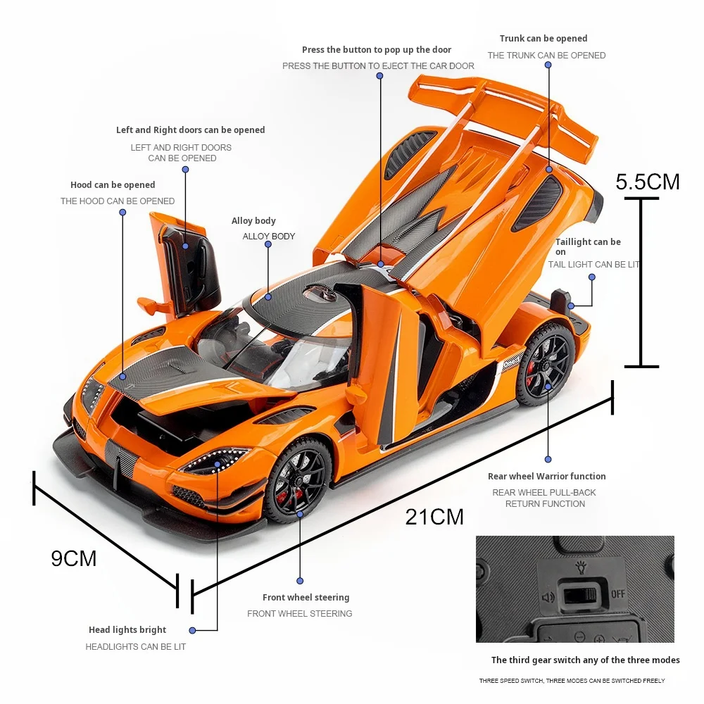 1:32 ONE1 Miniature Sports Car Model Toys Alloy Diecast 4 Doors Opened with Pull Back Racing Vehicles Toys for Kids Gifts