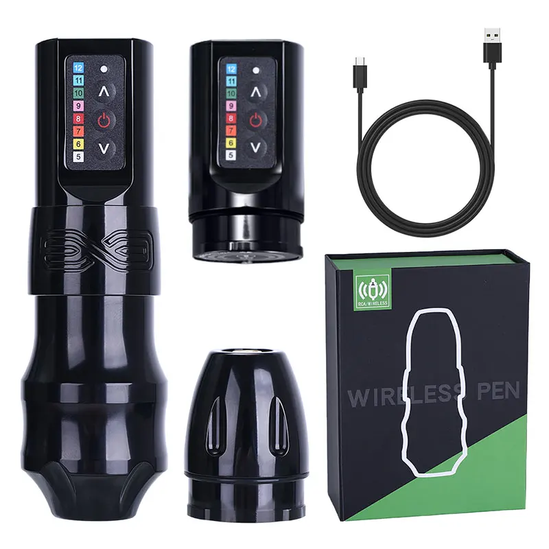 

FK Wireless Cartridge Tattoo Machine Pen Rotary Wireless Battery Pen Portable Power Pack 1500mAh LED Digital Display Tattoo Gun