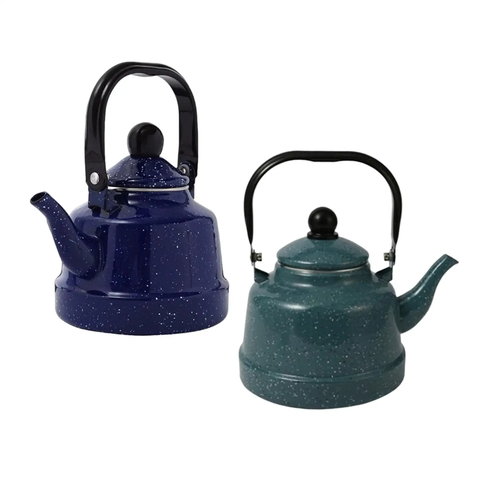 Classic Enamel Teapot 1700ml with Steel Handle Boil Water Glazed Hot Water Boiling Pot Water Kettle Enamel Kettle for Home