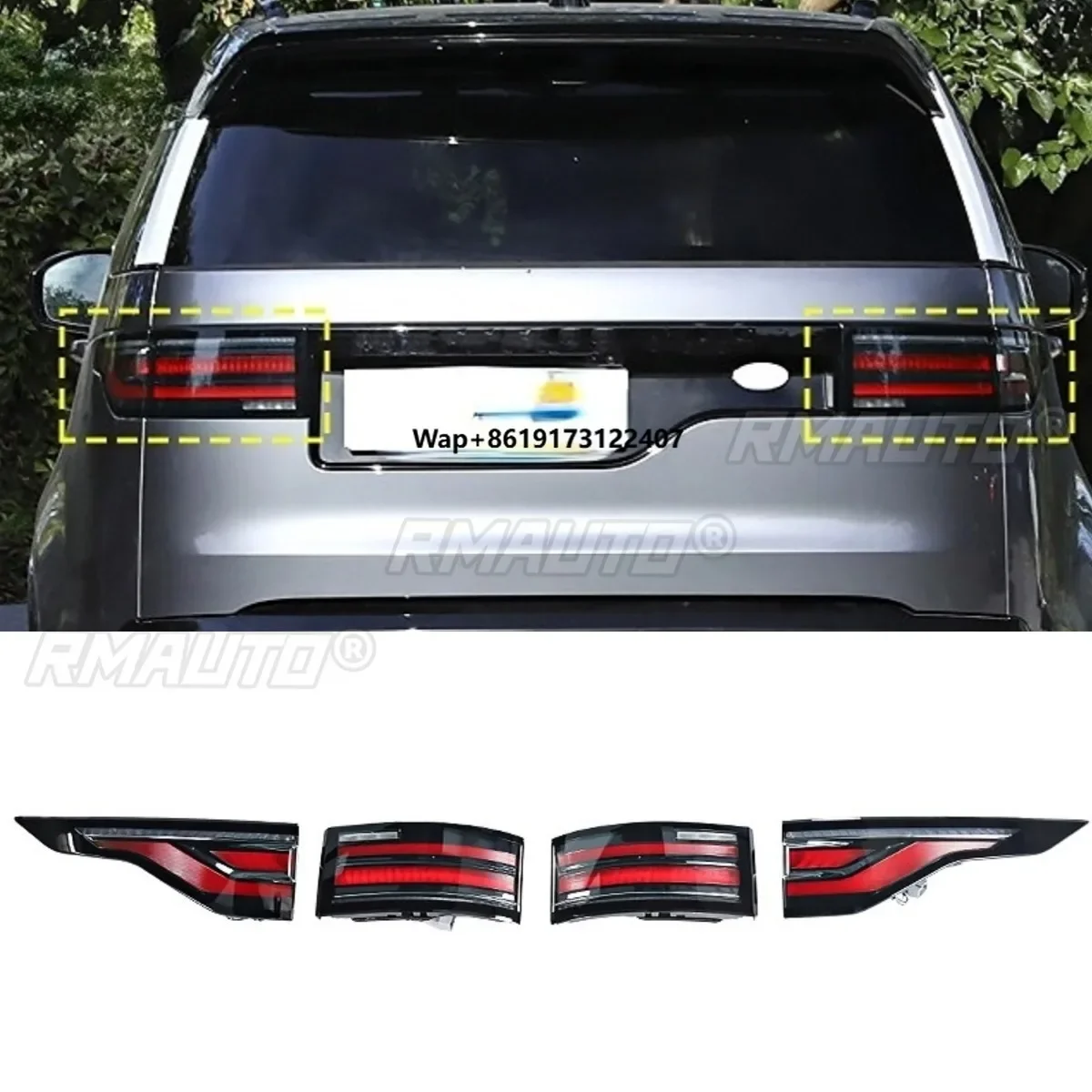 Car Tail Lights Outer LED Tail Light Assembly Rear Brake Lamp Body Kit For Discovery 5 2017-2024 Car Accessories
