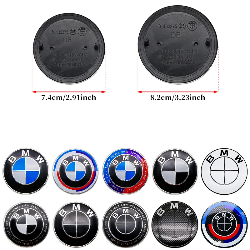 1PC 3d ABS 74mm 82mm Car Rear Boot Badges Front Hood Emblem Logo for BMW F10 E64 E63 E60 E52 E83 E46 E39 E92 E90 E93 M2 M3 M4 M5