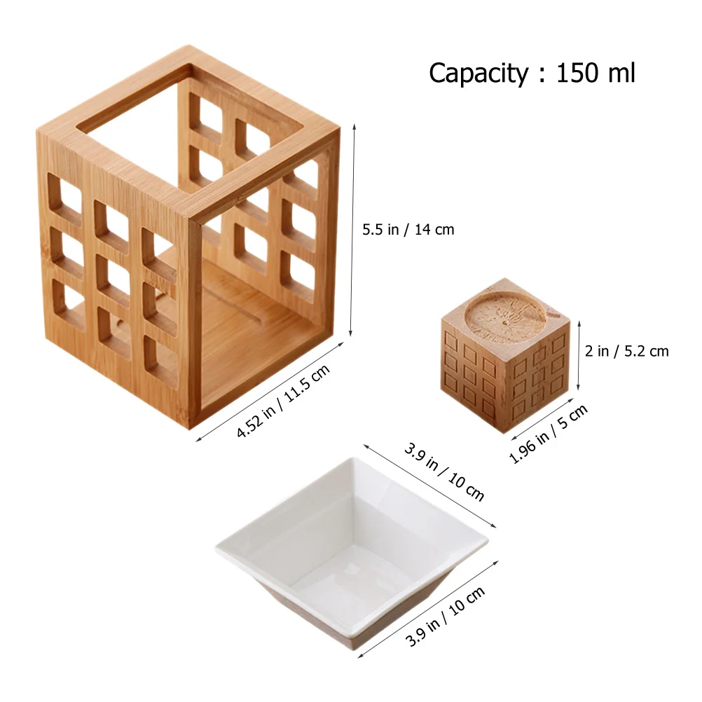 

Essential Oil Burner Tealight Holder Ceramic Wood for Aromatherapy Home Decor Scented Oil Warmer Wax Melt Burner