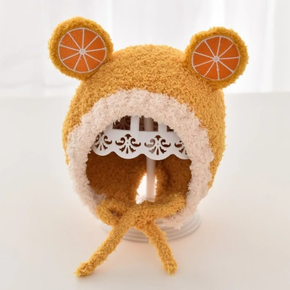 Kawaii الصوف الفاكهة الأذن قبعة الشتاء لينة الطفل قبعة قبعة دافئة أفخم حماية الأذن قبعة طفل صغير #5