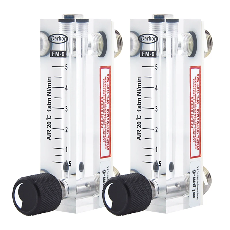 

Darhor DFG-6T lab acrylic rotameter panel mount air flow meter gas flow meter oxygen Ar flowmeter