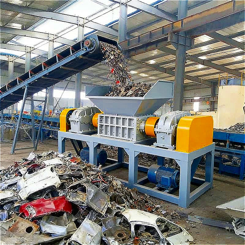 Rigid Plastic Shredder Industrial Shredder Double-Shaft Thick Walled Parts Crates Drums Pails Heavy Duty Operation Customized