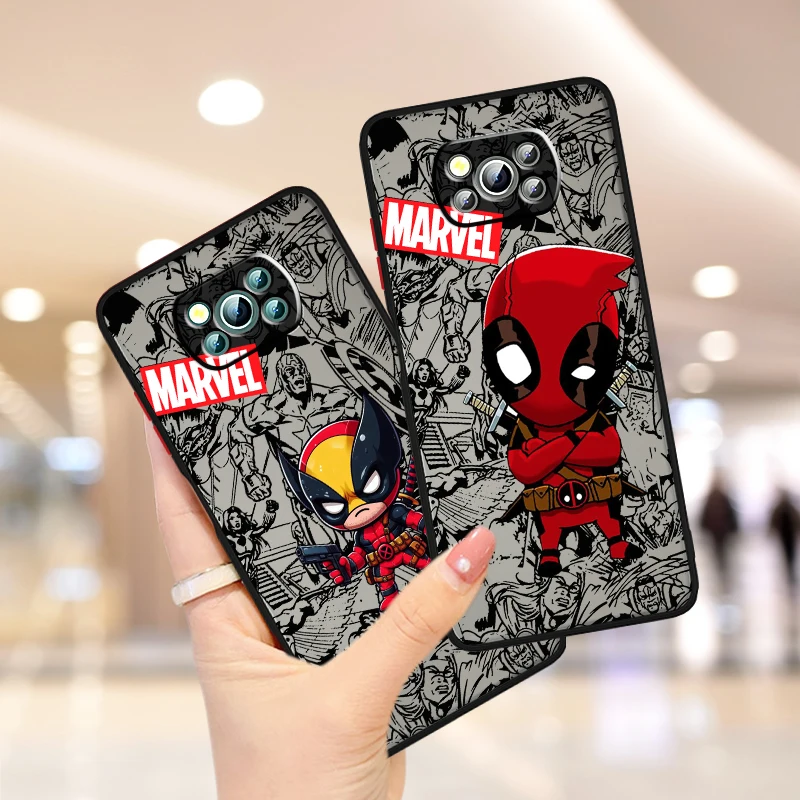 

Spider Gwen Deadpool Wolverine Frosted Translucent For Xiaomi Mi Poco X5 X4 X3 M6 M5S M5 M4 M3 F5 F4 F3 F6 Pro 5G Soft