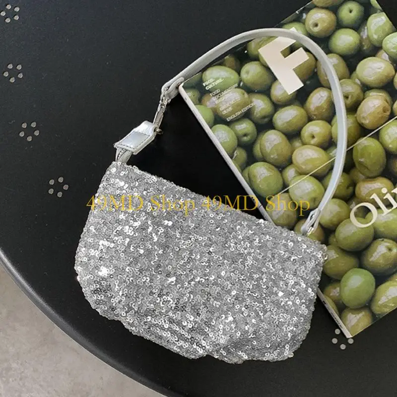 49MD Glitter Sequins Clutch Handbags for Women Evening Clutch Purse Shoulder Bag