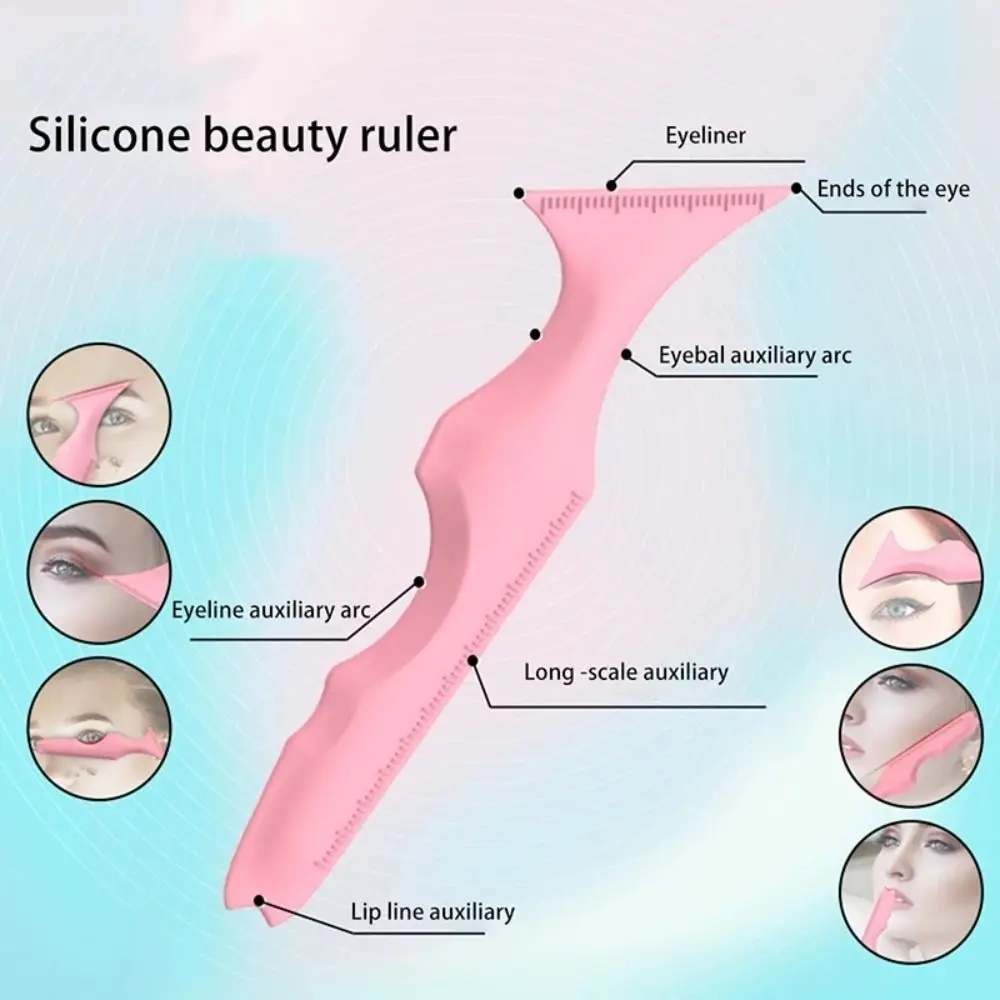 실리콘 아이라이너 눈금자 아이 메이크업 보조, 눈썹 모양 미용 눈금자 아이라이너 도구, 속눈썹 페인트 립스틱, 여성 소녀