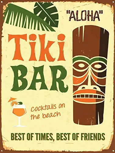 

Patisaner Tiki Bar Retro Metal Aluminium Tin Sign Vintage/Pub/Bar/Kitchen/Man Cave 12x8inch