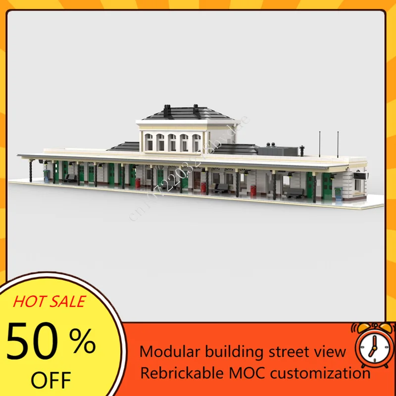 

5980PCS Station Harlingen Modular MOC Creative street view Model Custom Puzzles Architecture DIY Education Assembly Model Gifts