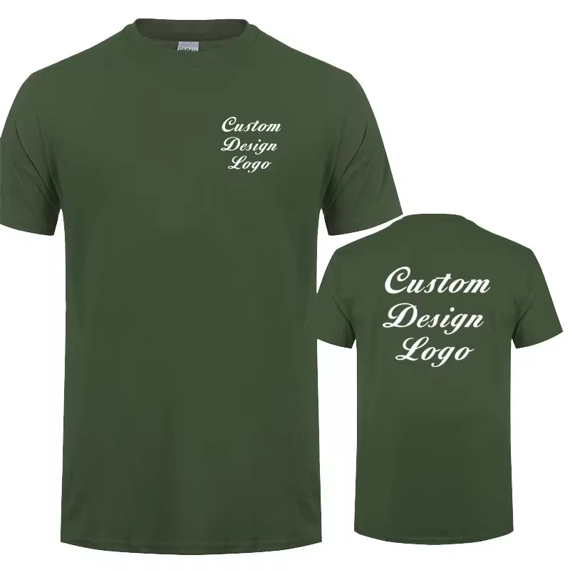 Custom Design T Shirt Your Own Logo Men Casual Tees Cotton Short Sleeve Cool Tops Customized Tshirt