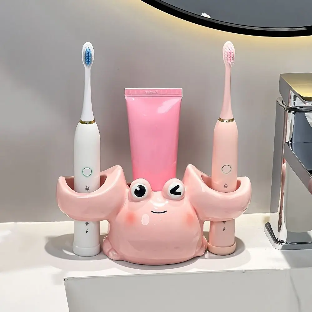 

Cartoon Crab Electric Toothbrush Holder Decorative Ceramic Toothbrush Storage Racks Waterproof Electric Toothbrush Stand