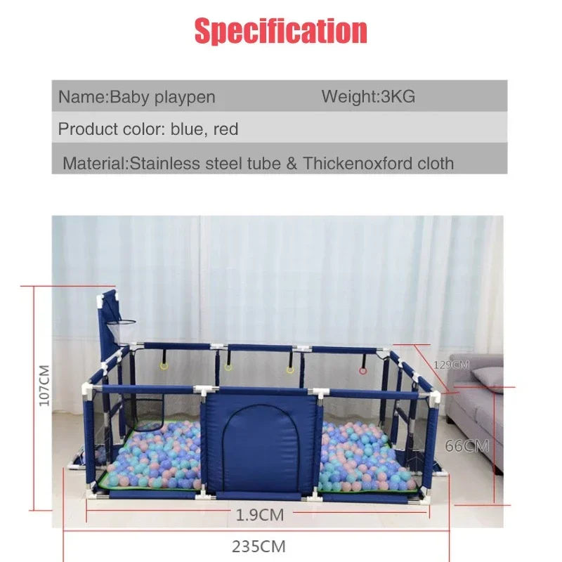Playpen for Children Furniture Baby Safety Fence Dry Pool Baby Playground For 0-6 Year Old Kid Indoor Game Park Ball Pit Playpen