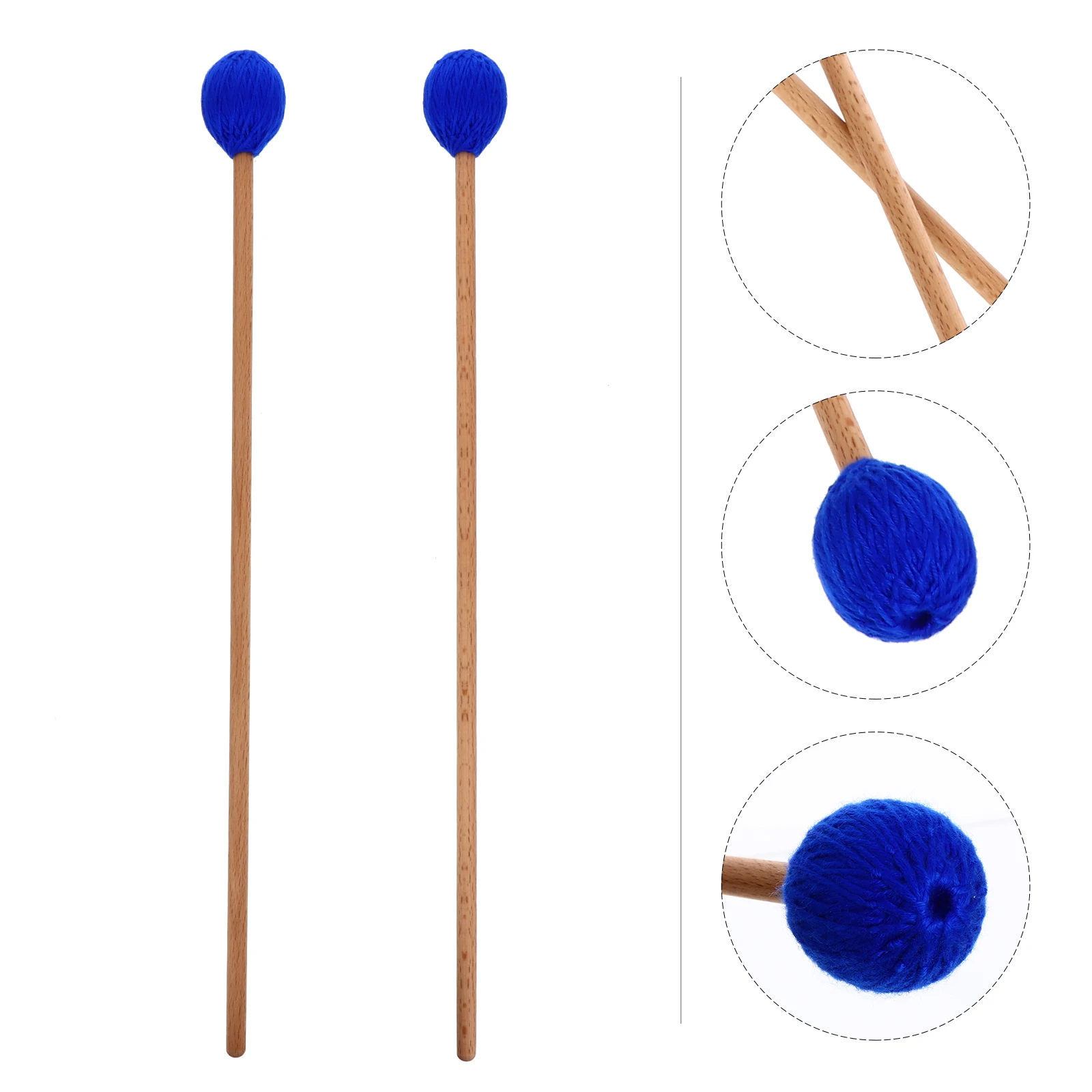 

1 Pair Marimba Mallet Yarn Head Maple Handle Bass Percussion Instrument Tool Keyboard Mallet Stick Drumstick Drum Supply