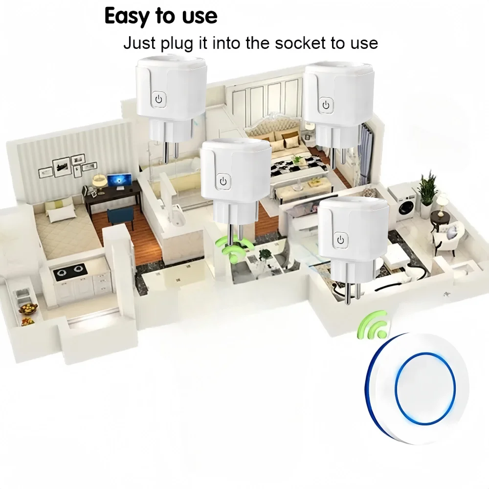 Spina per telecomando Wireless 433Mhz EU FR 15A 220V presa intelligente RF Mini presa elettrica remota rotonda per elettrodomestico ON/OFF