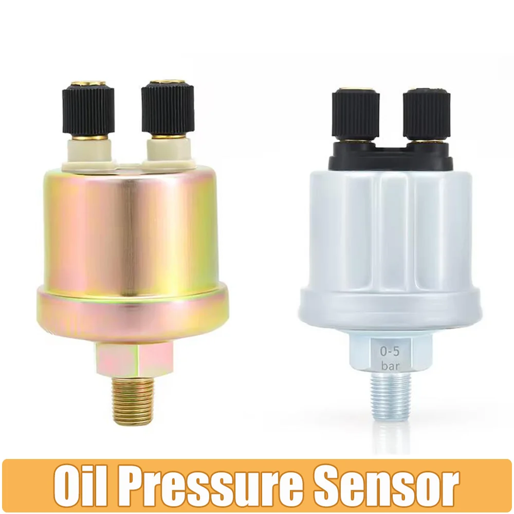 1/8NPT Oil Pressure Sensor 0-5BAR 0-10BAR Gold Silver for Universal Oil Press Gauge Sender Unit Diesel Generator Auto Part Kit