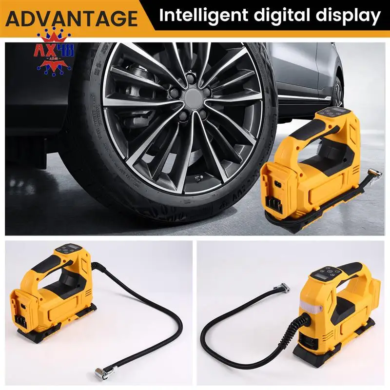 

AX48-Portable Air Pump For 18V 20V Battery Cordless Inflator Tool For Car Tyre Inflator Electric Motorcycle Pump