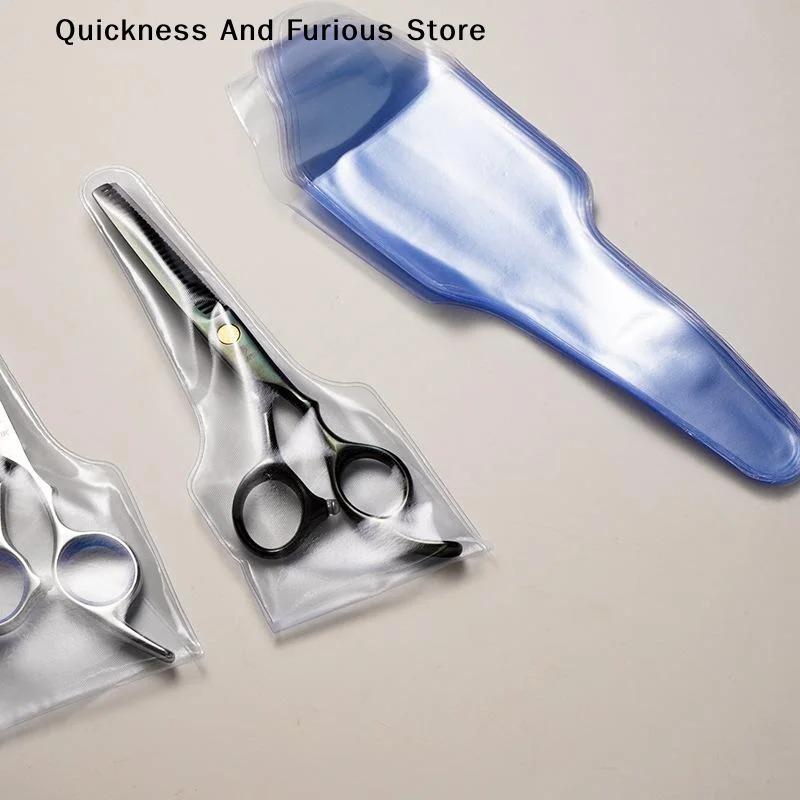 【T】10Pcs PVC Waterproof Sharpening Tool Single-sided Hair Scissors Sleeves Salon Care Accessories Tool Protection
