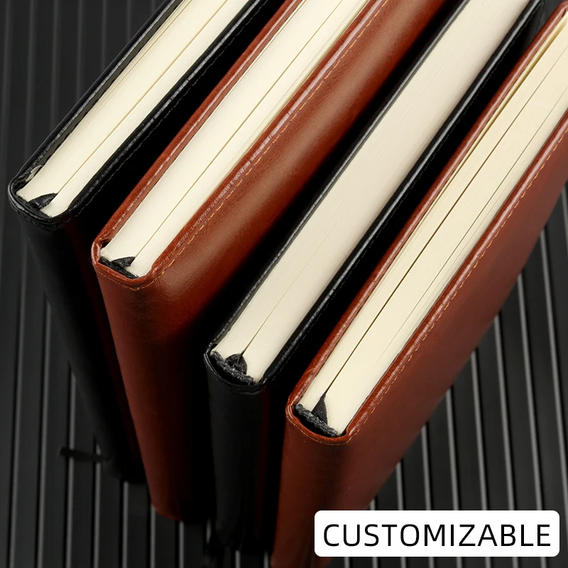 A5/B5 Leather Business Notebook 2Colors 80Pages Journal Agenda Organizer Student Stationery Supplies