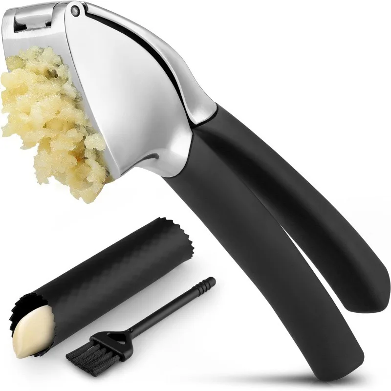 Stainless Steel Kitchen Garlic Masher Large Manual Garlic Press Set Kitchen Gadgets