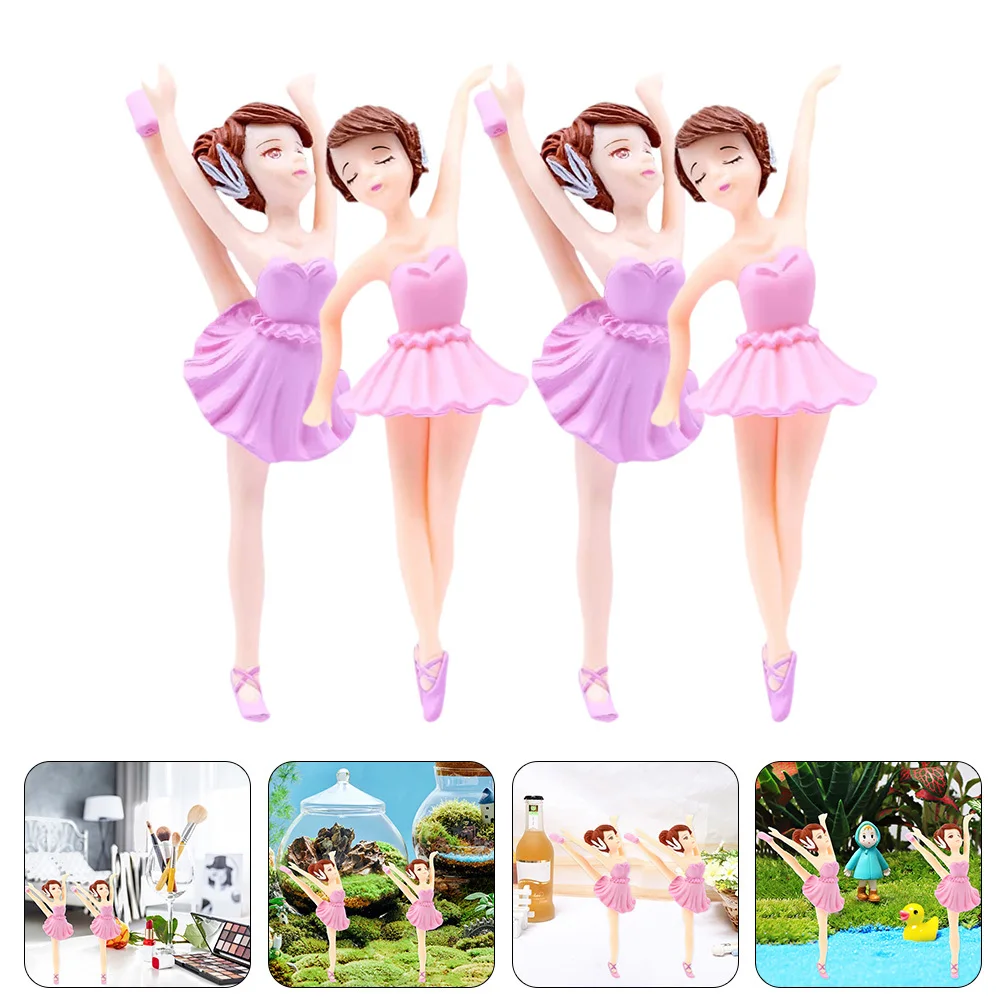 

4Pcs Ballet Dancing Girl Birthday Cake Decoration Cupcake Topper Dessert Party Decor Ballerina Cupcake Topper Cake Decoration