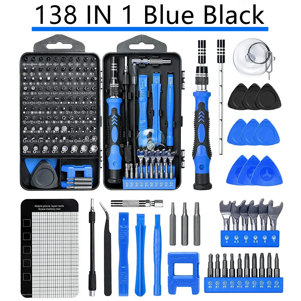 Precisieschroevendraaierset, WOZOBUY 115/122/138 in 1 computerschroevendraaierset, elektronica gereedschapsset voor tablet, iPhone, PS4 reparatie