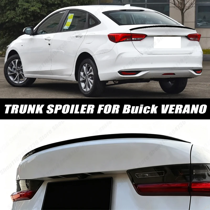 120CM Glossy Black Soft Rubber Universal Rear Trunk Spoiler 5D Carbon Look Tail Wing Fit For Buick VERANO Car Accessories