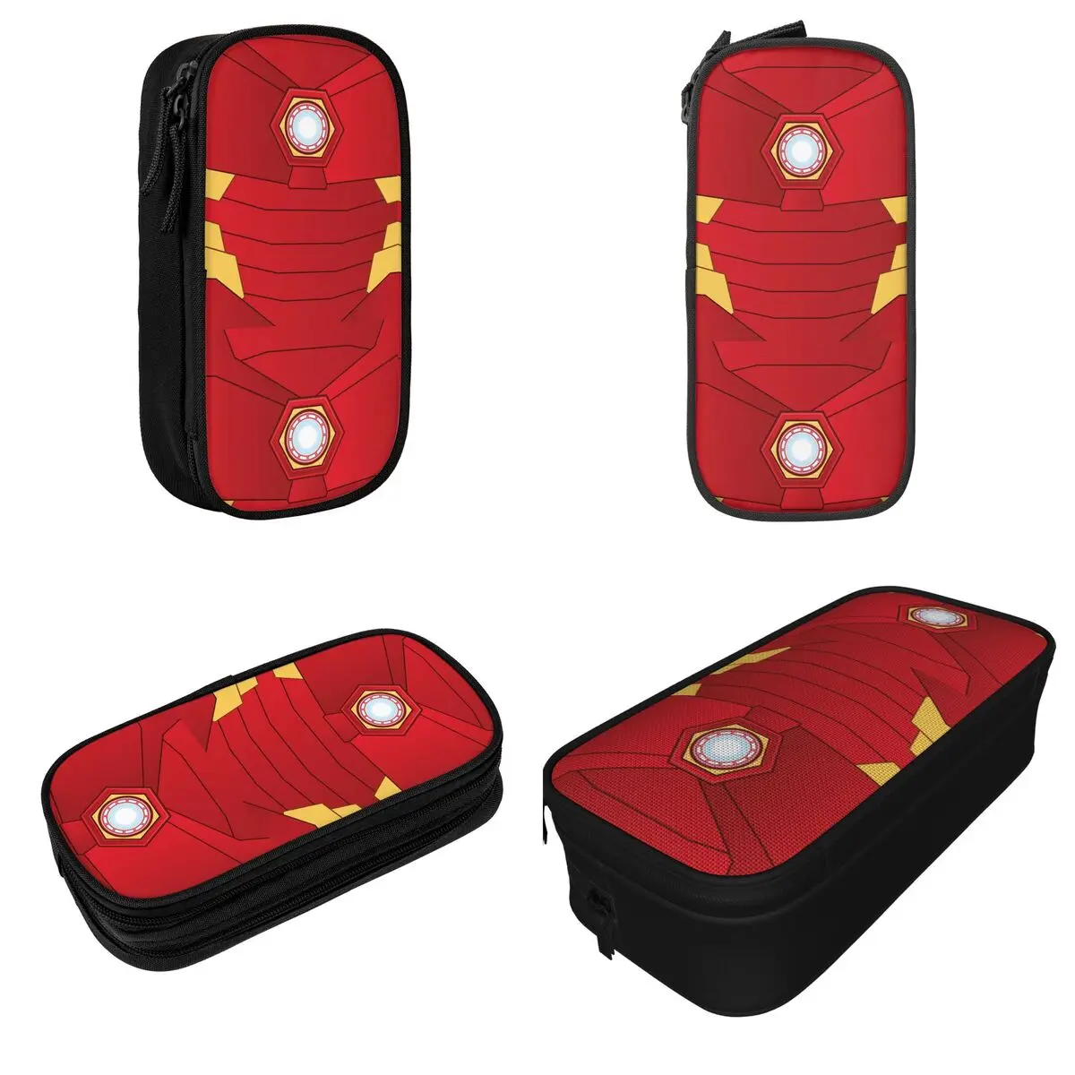 Fun Iron Man Glowing ARC Reactor Sherpa Pencil Cases Pencilcases Pen Box Large Storage Bags Students School Gifts Stationery