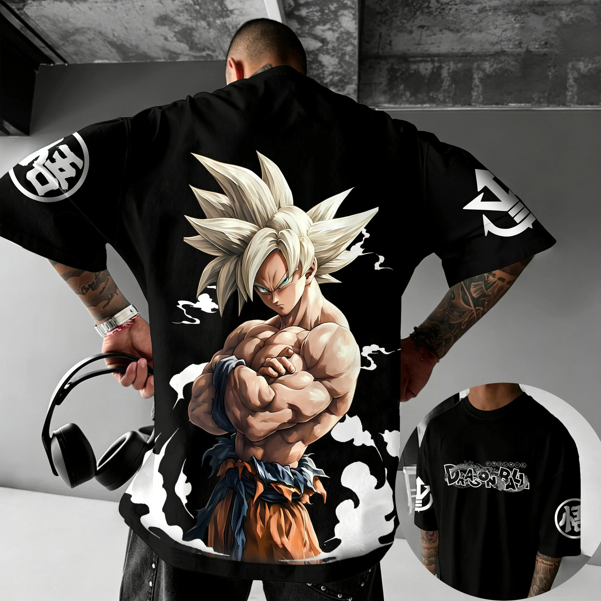 2026 Sommer Dragon Ball Retro Reine Baumwolle Fitness T-Shirt Herren Übergroßes Kurzarm Familien-Unisex Kinder Freizeithemd