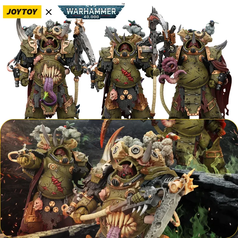 

JOYTOY Warhammer 40K Death Guard 1/18 Action Figure Doll Deathshroud Terminator Champion Anime Collection Model Collectible Toys