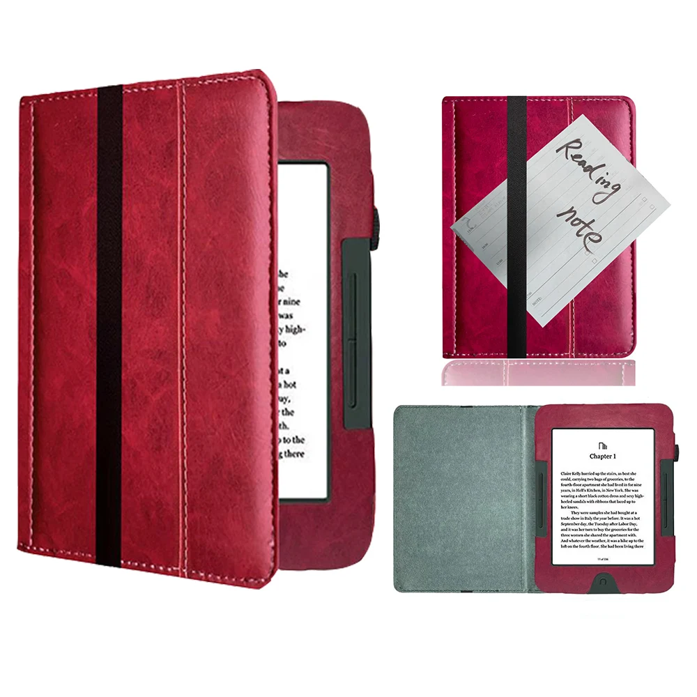 Case for 6' Nook GlowLight 3 (2017 Release, Model BNRV520) E-Book Protective Case, Premium PU Leather