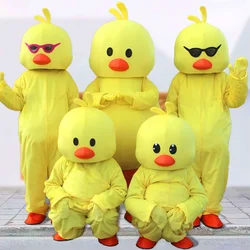 Yellow Duck Mascot Costume Cartoon Character Cosplay Carnival Festival Dress Outfit Gift for Halloween Carnival Party