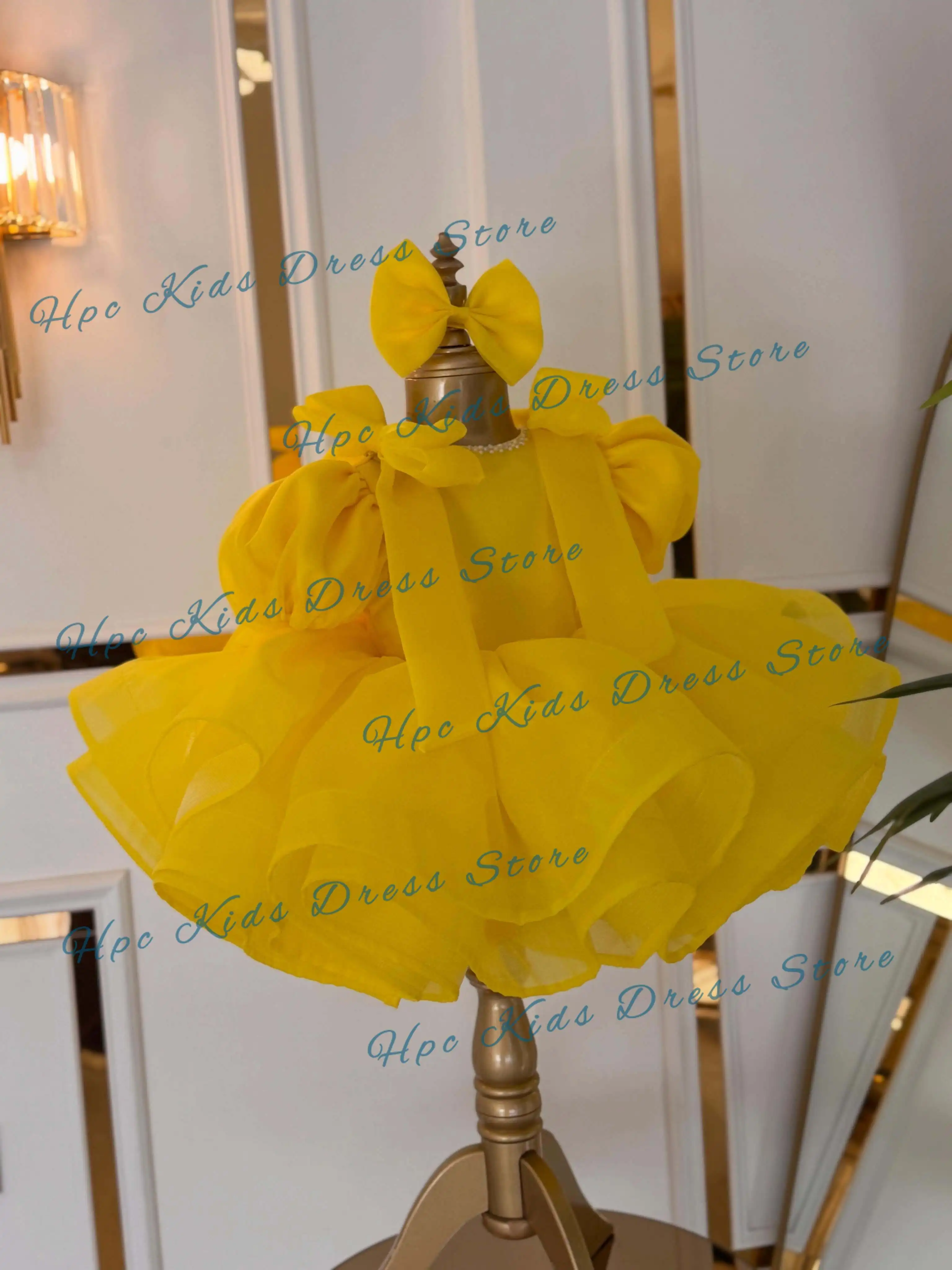 robes-de-demoiselle-d'honneur-jaunes-pour-enfants-avec-manches-bouffantes-et-nœud-mignonnes-pour-fete-d'anniversaire-mariage-premiere-communion-robe-de-bal-personnalisees