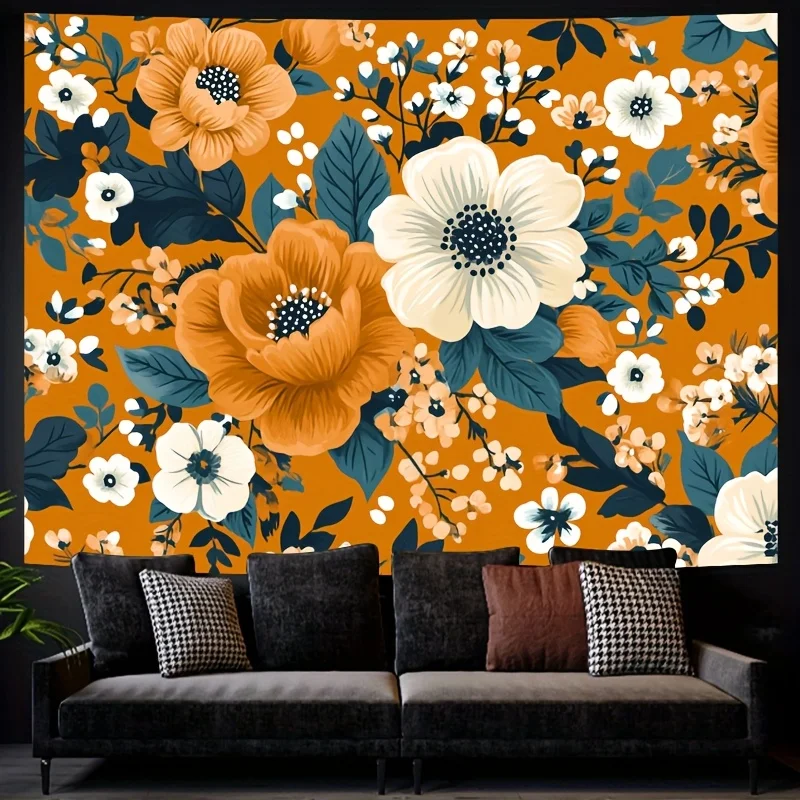 قطعة واحدة من نسيج الأزهار البوهيمي، قماش بوليستر، قابل للغسل في الغسالة، مناسب لتزيين غرفة النوم وغرفة المعيشة #6
