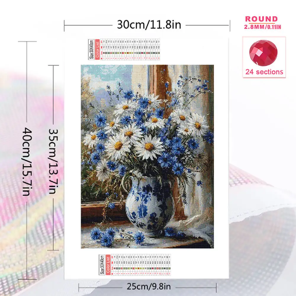 Evershine Diamond Mosaic Daisy Flower Suitable For Beginners Diamond Painting Vase DIY Acrylic Craft Supplies Handmade Gift view 2