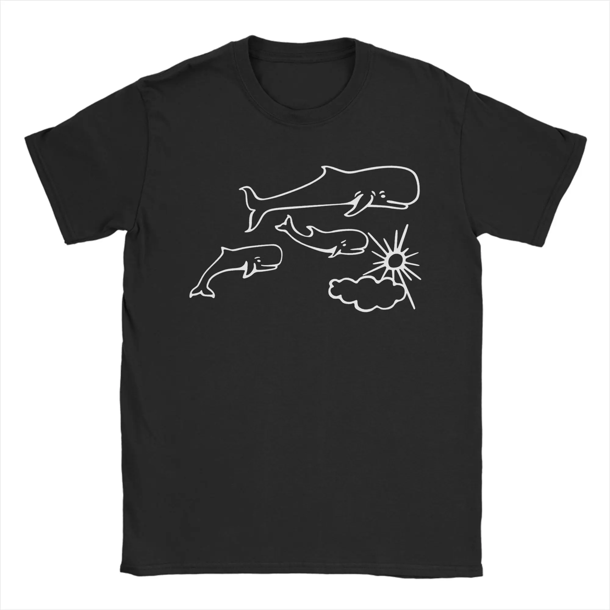 Men's Whales and Sun Tattoo by Robe de Extremoduro T-Shirts Cotton Clothes Casual Short Sleeves T-Shirt O Neck Tshirt Plus Size