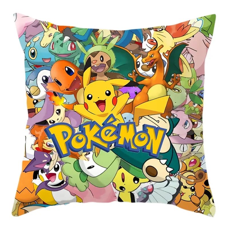 Anime Figure Pokemon Cushion Cover Cartoon pikachu Pillowcase Sofa Car Home Cover Bedroom Decoration Christmas Gifts Toys