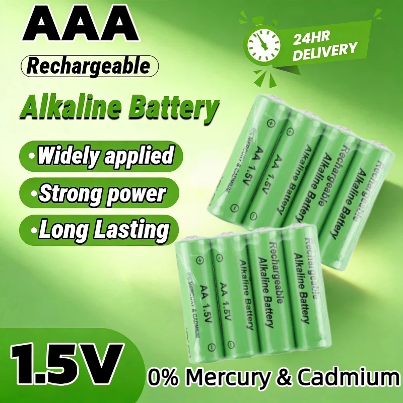 

3000mAh 1.5V AAA Rechargeable Alkaline Batteries High Capacity for Digital Camera Clock Radio Toys Game Console Remote Control